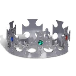 Silver Plastic Jeweled King's Crown