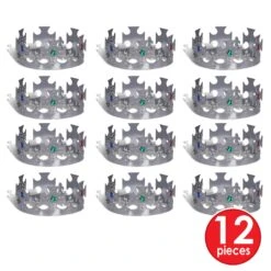 Silver Plastic Jeweled King's Crown -Bulk Party Supplies Shop 60250 S i7 1