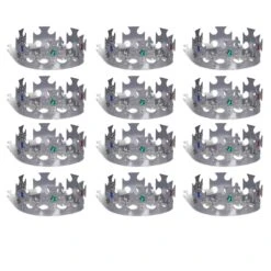 Silver Plastic Jeweled King's Crown -Bulk Party Supplies Shop 60250 S i7