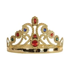 Plastic Jeweled Queen's Tiara - Gold