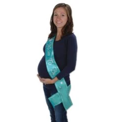 Mom To Be Satin Sash - Turquoise