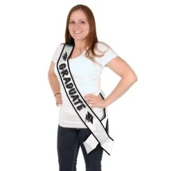 Graduate Graduation Party Satin Sash -Bulk Party Supplies Shop 60553 i2