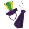 Mardi Gras Headband & Necktie Set -Bulk Party Supplies Shop 60578