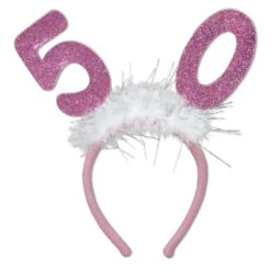 50th Birthday Party Glittered Boppers With Marabou