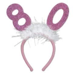 80th Birthday Party Glittered Boppers With Marabou