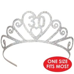 Glittered Metal 30th Birthday Party Tiara 7 Glittered Metal 30th Birthday Party Tiara -Bulk Party Supplies Shop 60633 30 i5