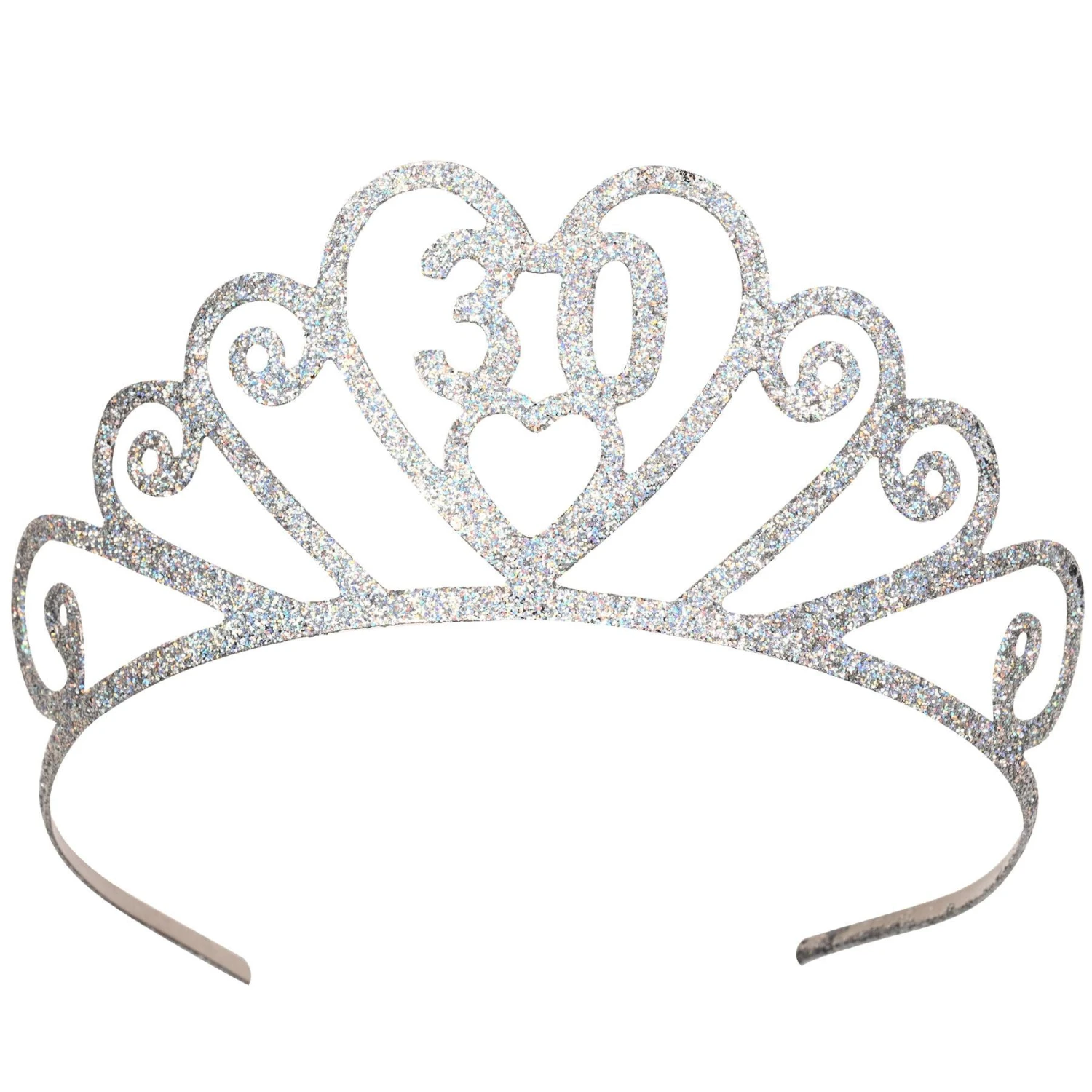 Glittered Metal 30th Birthday Party Tiara 1 Glittered Metal 30th Birthday Party Tiara