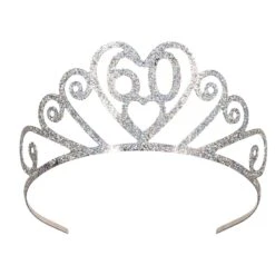 Glittered Metal 60th Birthday Party Tiara