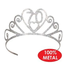 Glittered Metal 70th Birthday Party Tiara 8 Glittered Metal 70th Birthday Party Tiara -Bulk Party Supplies Shop 60633 70 i4