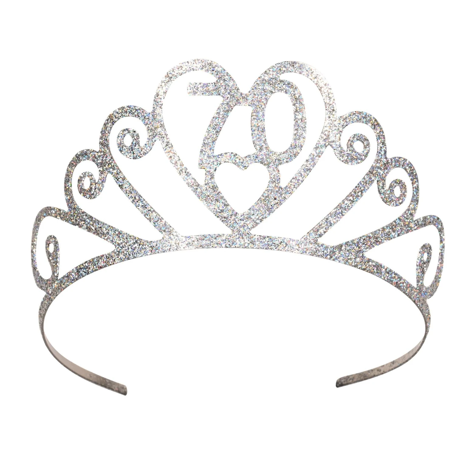 Glittered Metal 70th Birthday Party Tiara 1 Glittered Metal 70th Birthday Party Tiara