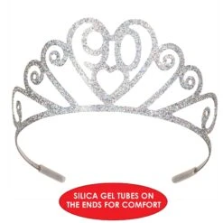 Glittered Metal 90th Birthday Party Tiara -Bulk Party Supplies Shop 60633 90 i4 1