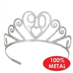 Glittered Metal 90th Birthday Party Tiara -Bulk Party Supplies Shop 60633 90 i4