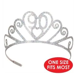 Glittered Metal 90th Birthday Party Tiara -Bulk Party Supplies Shop 60633 90 i5