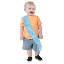 1st Birthday Satin Sash - Blue