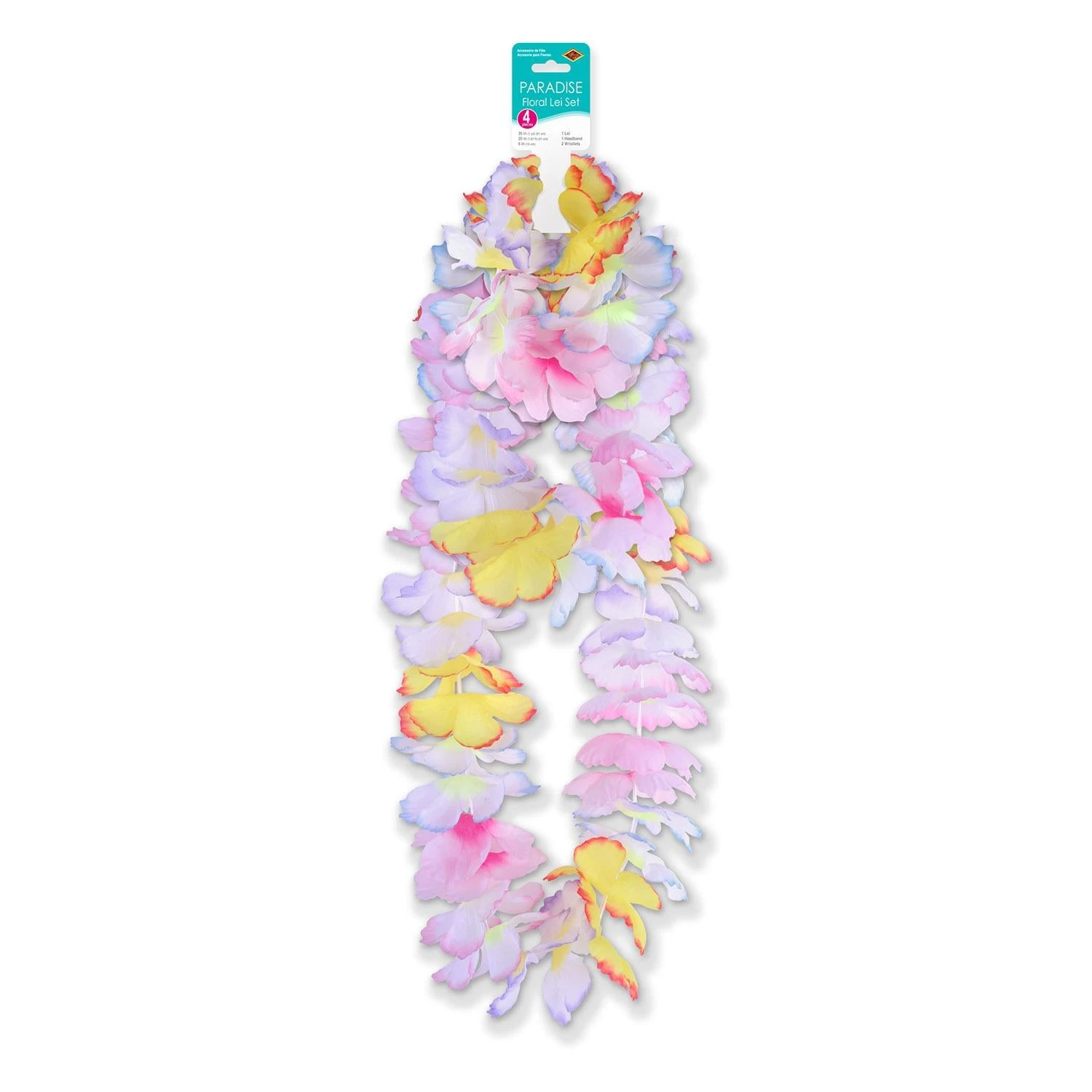 Luau Party Paradise Floral Lei Set (4 Per Package) 2 Luau Party Paradise Floral Lei Set (4 Per Package) - Image 2