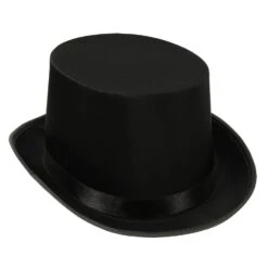 Satin Sleek Top Hat - Black