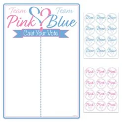 Gender Reveal Tally Board & Stickers