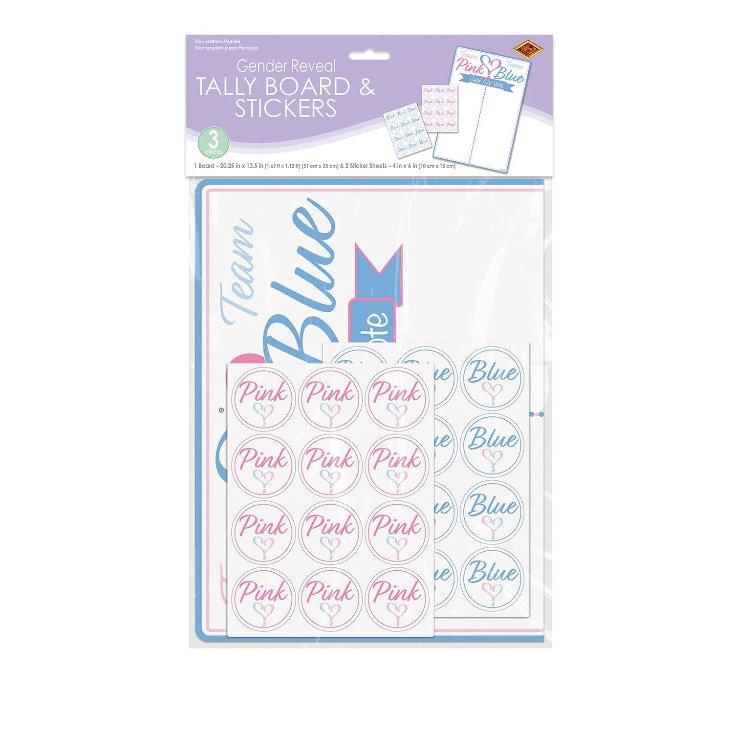 Gender Reveal Tally Board & Stickers 3 Gender Reveal Tally Board & Stickers - Image 3