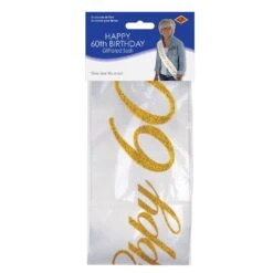 Glittered Happy 60th Birthday Satin Sash -Bulk Party Supplies Shop 60885 60 i3 b1f7e11f 8e2c 4a95 beaa ffd47272701d