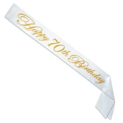 Glittered Happy 70th Birthday Satin Sash