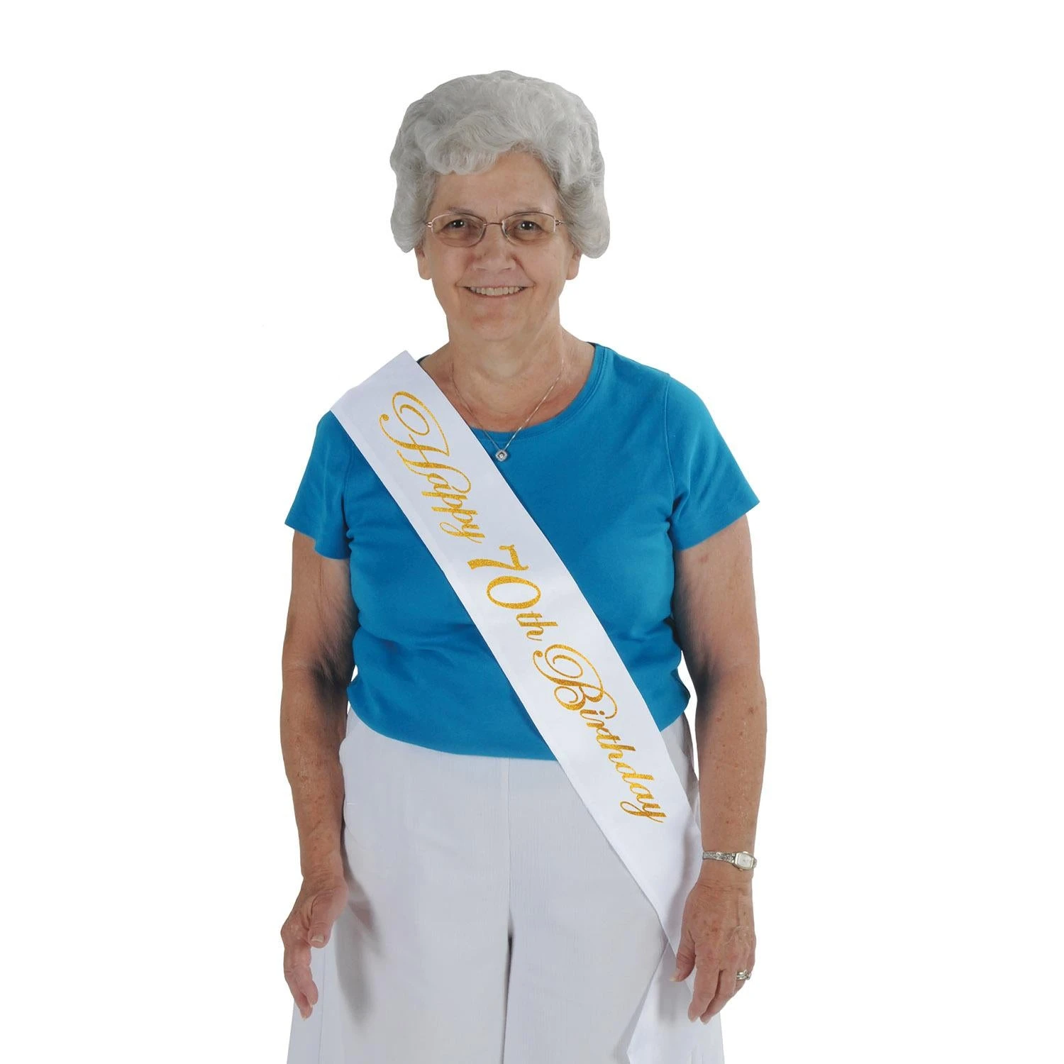 Glittered Happy 70th Birthday Satin Sash 3 Glittered Happy 70th Birthday Satin Sash - Image 3