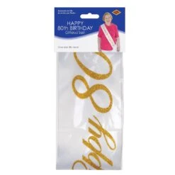 Glittered Happy 80th Birthday Satin Sash -Bulk Party Supplies Shop 60885 80 i3 111bbada 439b 47a5 b418 bdeac8516952