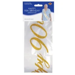 Glittered Happy 90th Birthday Satin Sash 7 Glittered Happy 90th Birthday Satin Sash -Bulk Party Supplies Shop 60885 90 i3 420c94cc c76d 470a 85c9 8f8464e6387c
