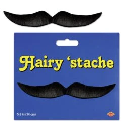 Halloween Hairy 'stache - Black - Self-adhesive