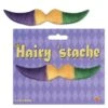 Mardi Gras Hairy 'stache - Gold - Green - Purple - Self-adhesive -Bulk Party Supplies Shop 60891 GGP