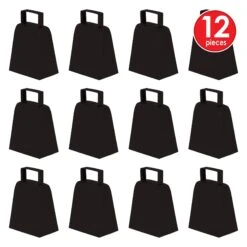 Party Cowbells - Black 8 Party Cowbells - Black -Bulk Party Supplies Shop 60939 BK i4 1