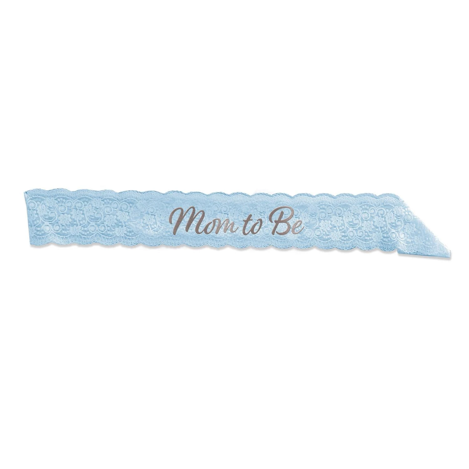 Mom To Be Lace Sash - Light Blue 1 Mom To Be Lace Sash - Light Blue