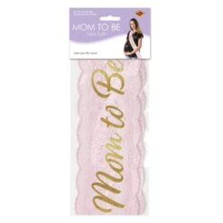 Mom To Be Lace Sash - Pink -Bulk Party Supplies Shop 60990 P i3 d817f1d4 2c17 47c7 a63c fc59d9084950