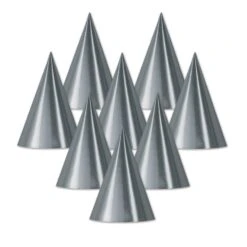 Foil Cone Hat - Silver