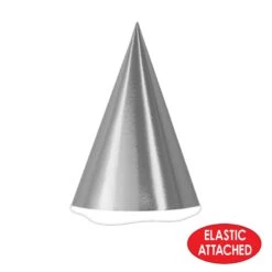 Foil Cone Hat - Silver -Bulk Party Supplies Shop 66002 S i4