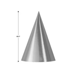 Foil Cone Hat - Silver -Bulk Party Supplies Shop 66002 S i5