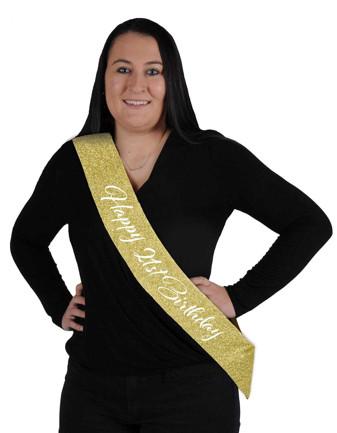 Happy 21st Birthday Party Glittered Sash 2 Happy 21st Birthday Party Glittered Sash - Image 2