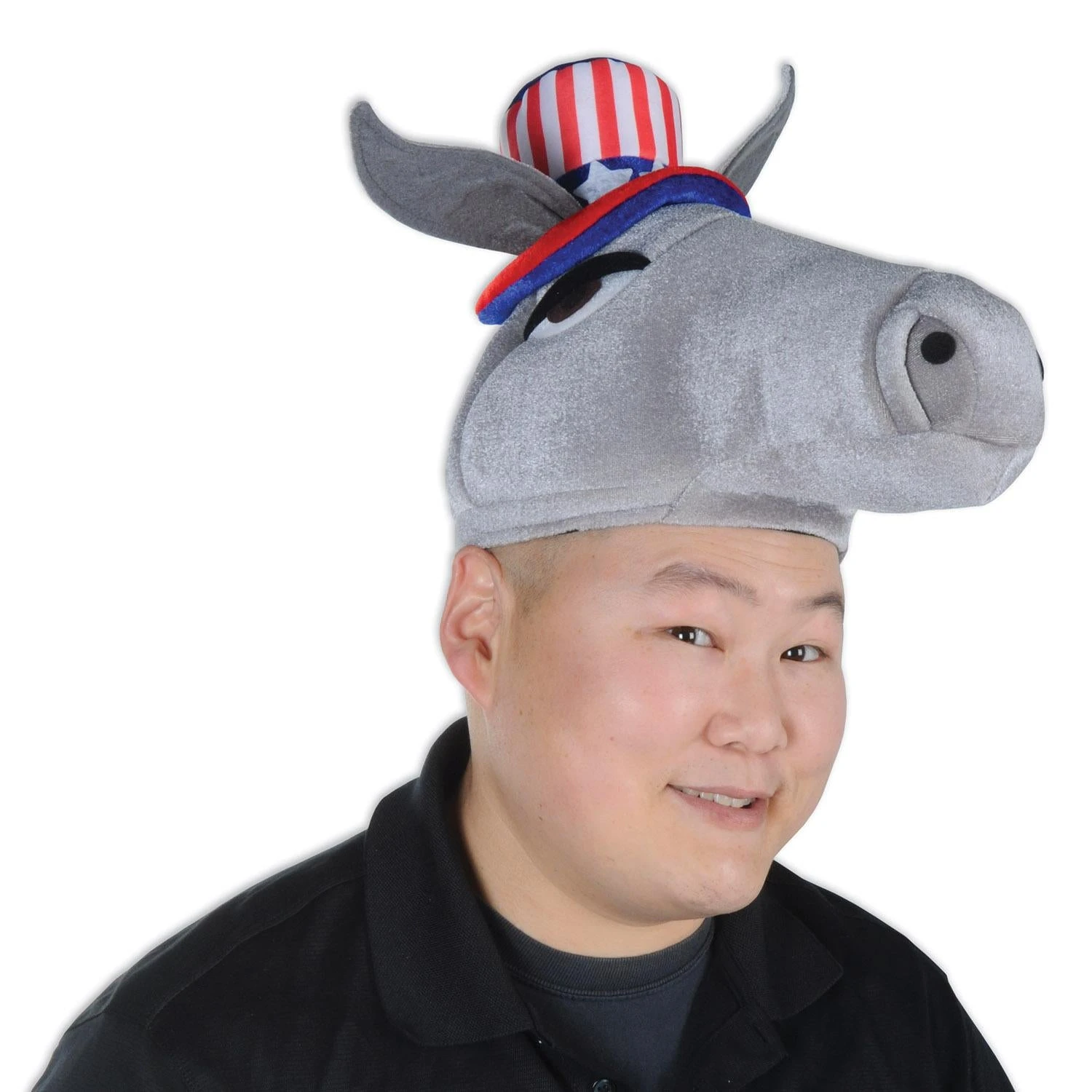 Plush Patriotic Donkey Hat 2 Plush Patriotic Donkey Hat - Image 2