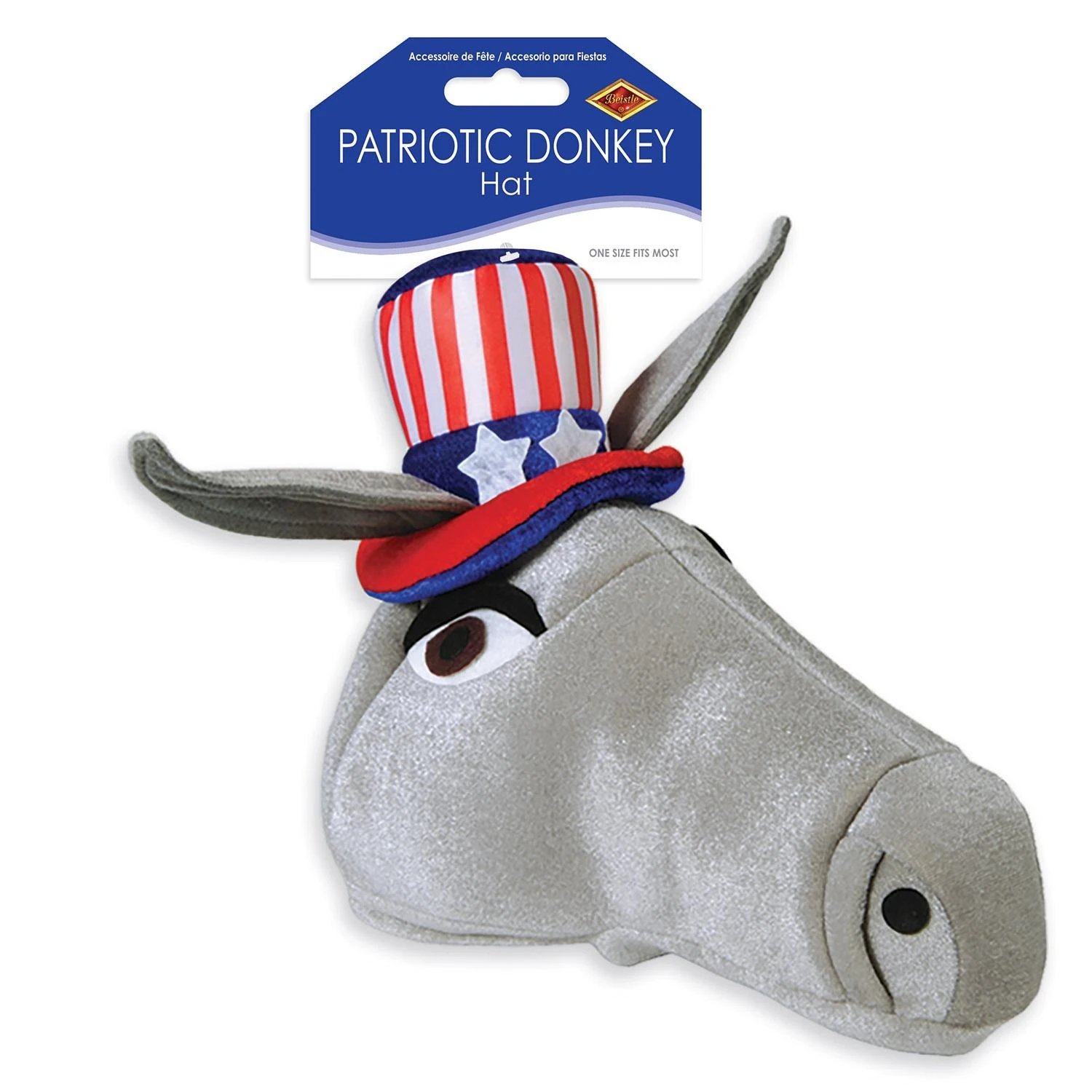 Plush Patriotic Donkey Hat 3 Plush Patriotic Donkey Hat - Image 3