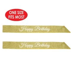 Happy Birthday Party Glittered Sash -Bulk Party Supplies Shop 66037 i4 1