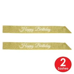 Happy Birthday Party Glittered Sash -Bulk Party Supplies Shop 66037 i7 1