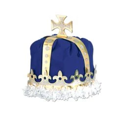 Royal King's Crown - Blue - Velvet-textured