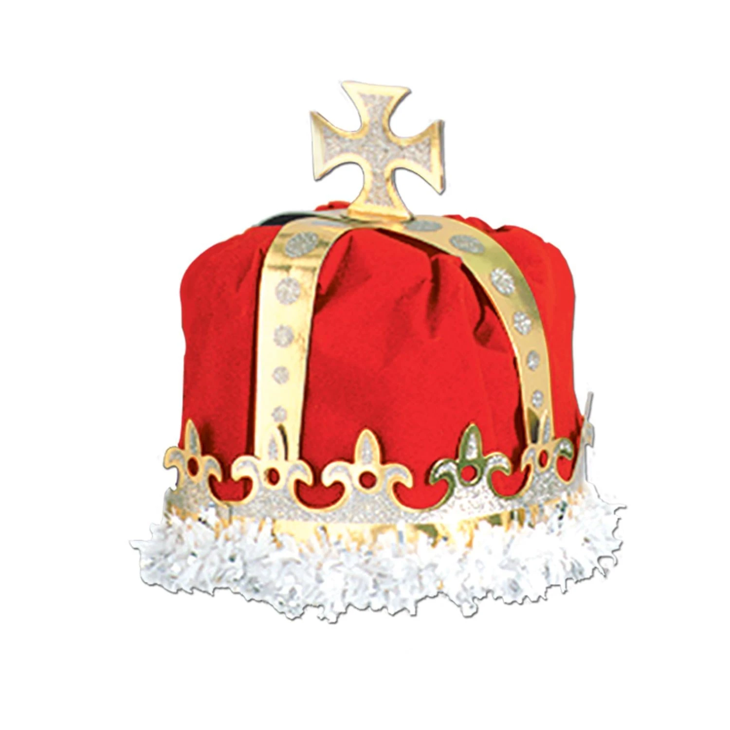 Royal King's Crown - Red - Velvet-textured 1 Royal King's Crown - Red - Velvet-textured