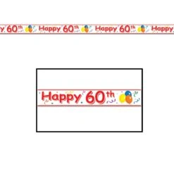 Happy 60th Birthday Party Tape 20 Ft Roll