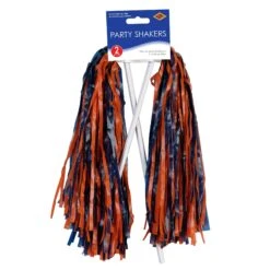 Packaged Pom Poms - 512 Strand - Blue & Orange (2 Per Package) -Bulk Party Supplies Shop 66301 BO i3