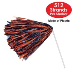 Packaged Pom Poms - 512 Strand - Blue & Orange (2 Per Package) -Bulk Party Supplies Shop 66301 BO i4
