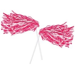 Packaged Pom Poms - 512 Strand - Red & White (2 Per Package)
