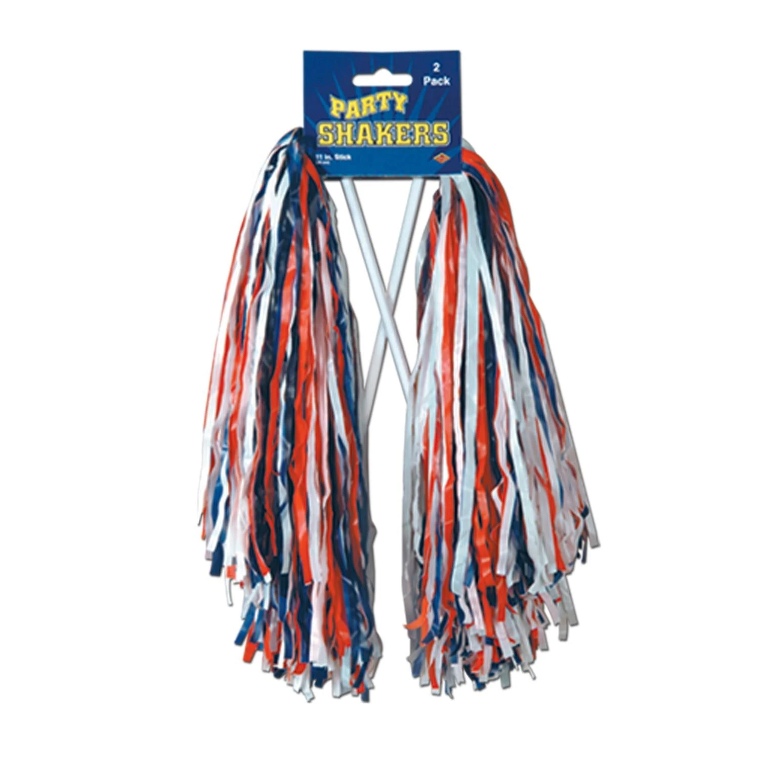 Packaged Pom Poms - 512 Strand - Red - White - Blue (2 Per Package) 1 Packaged Pom Poms - 512 Strand - Red - White - Blue (2 Per Package)