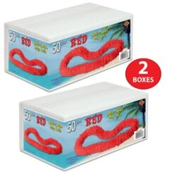 Luau Red Party Soft-Twist Poly Leis With Labeled Box (One Box Of 50) 9 Luau Red Party Soft-Twist Poly Leis With Labeled Box (One Box Of 50) -Bulk Party Supplies Shop 66355R50 i3 1