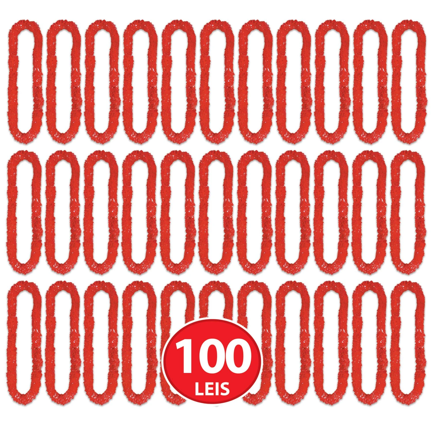 Luau Red Party Soft-Twist Poly Leis With Labeled Box (One Box Of 50) 7 Luau Red Party Soft-Twist Poly Leis With Labeled Box (One Box Of 50) - Image 7
