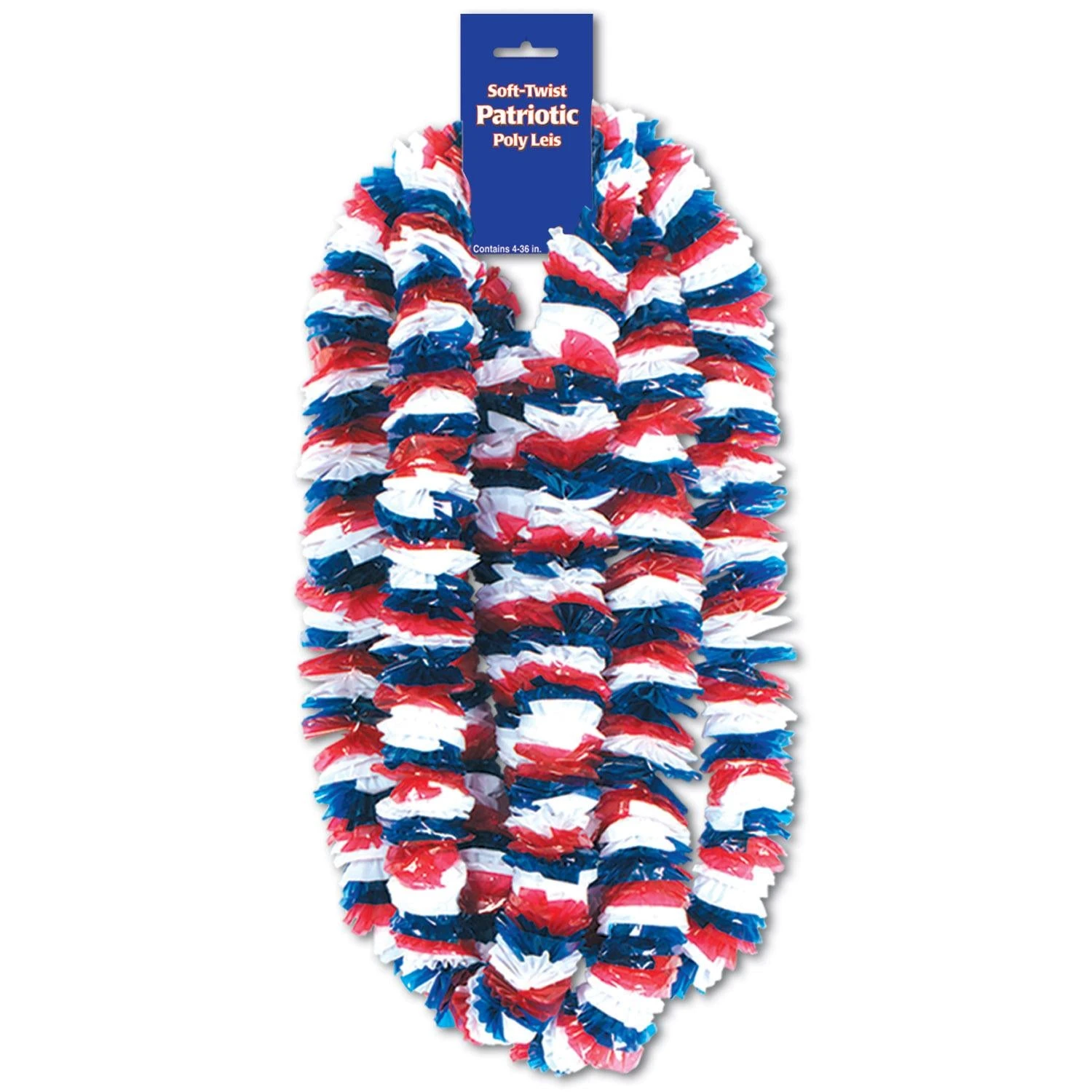 Soft-Twist Patriotic Poly Leis (4 Per Package) 1 Soft-Twist Patriotic Poly Leis (4 Per Package)